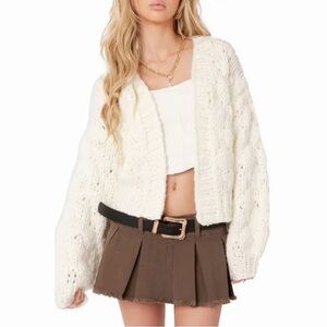 Edikted chunky knit open cardigan